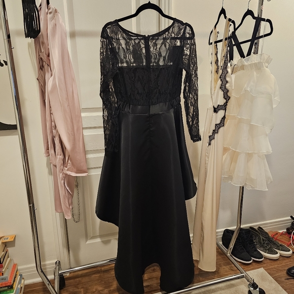 HIGH-LOW SATIN DRESS - Picture 8 of 10